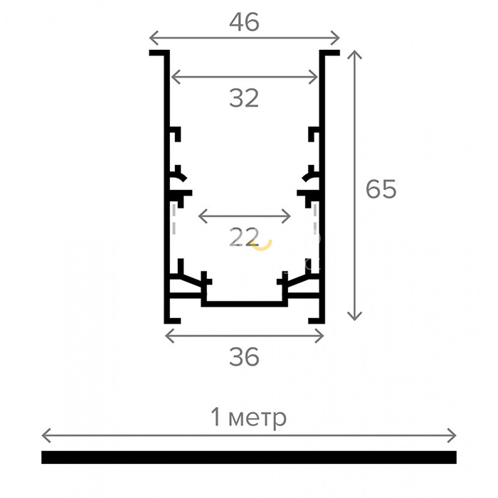 Трековий шинопровід 36 Elekomp Track Врізний Трек 1м 247773