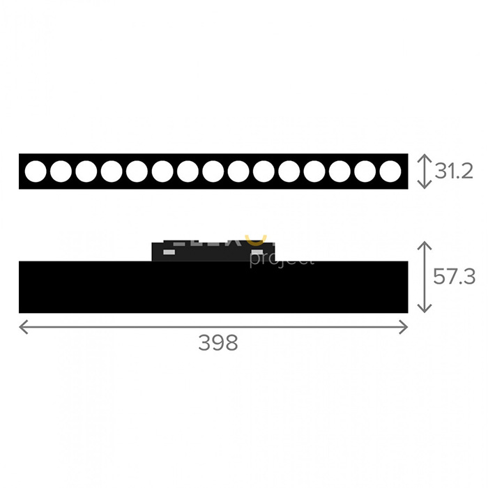Трековий світильник 36 Elekomp Track Світильник Лінія N45° 3000К 246310
