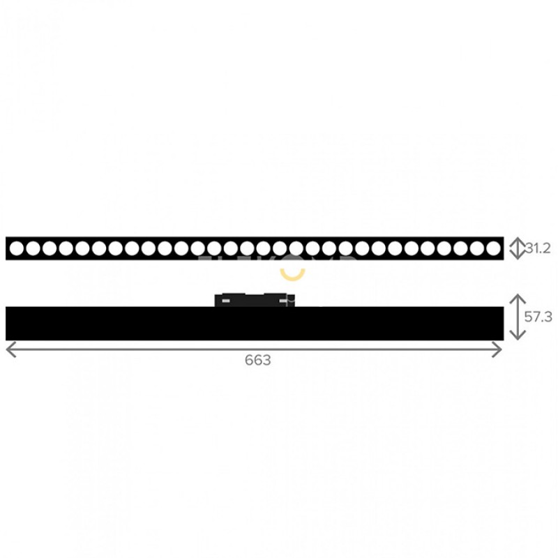 Трековый светильник 36 Elekomp Track Светильник Линия N45° 3000К 245498