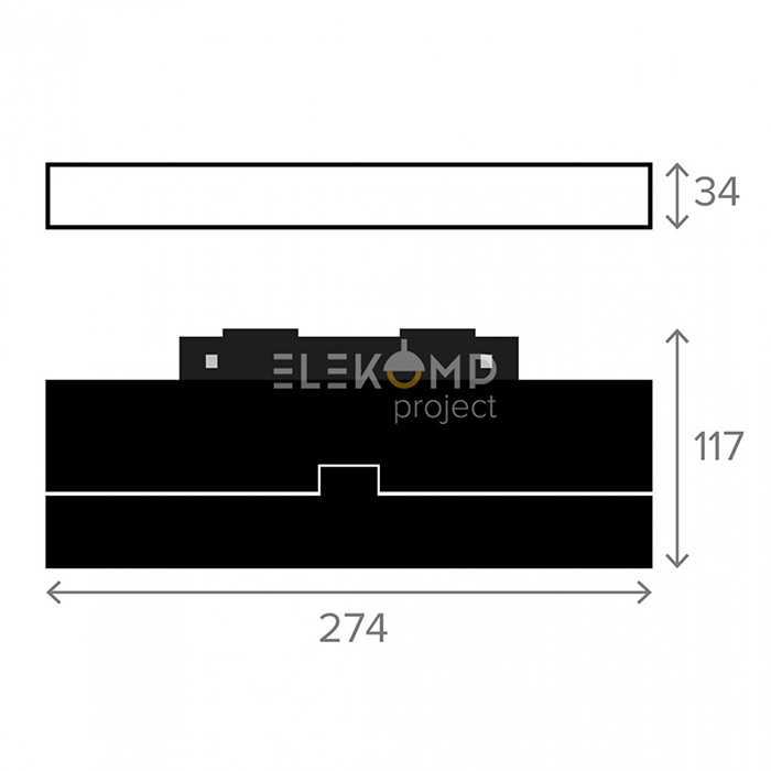 Трековий світильник Elekomp Track Світильник Книга 120° 3000К 246326