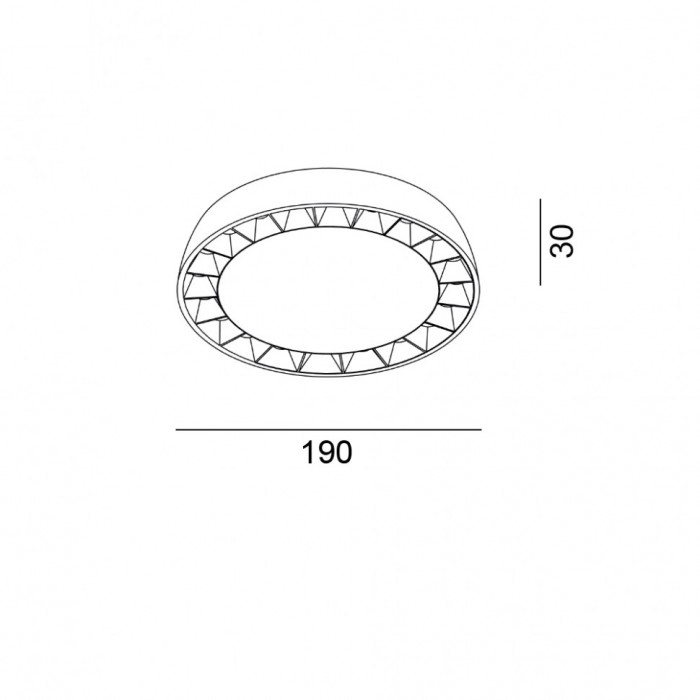 Потолочный светильник LTX 02.0190.15.930.BK Turbine, 15 Вт, 1800 лм, 3000K
