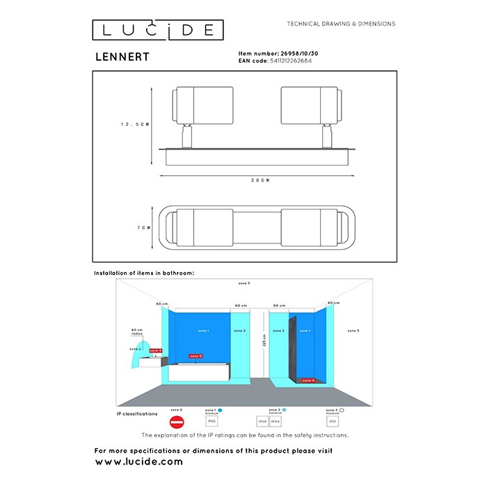 Спот - Lucide 26958/10/30 Lennert Спот - Lucide 26958/10/30 Lennert