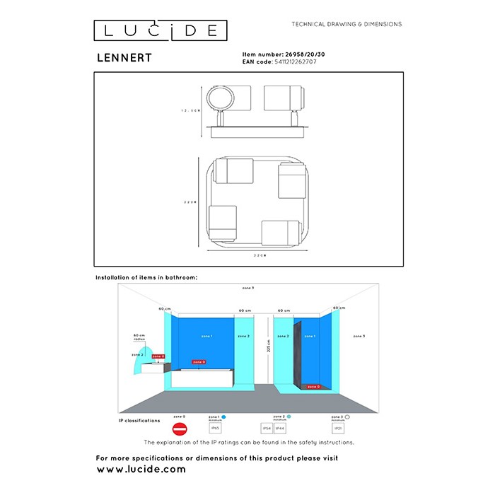 Спот - Lucide 26958/20/30 Lennert Спот - Lucide 26958/20/30 Lennert