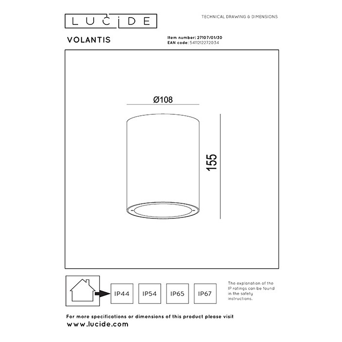 Точечный светильник Lucide 27107/01/30 Volantis