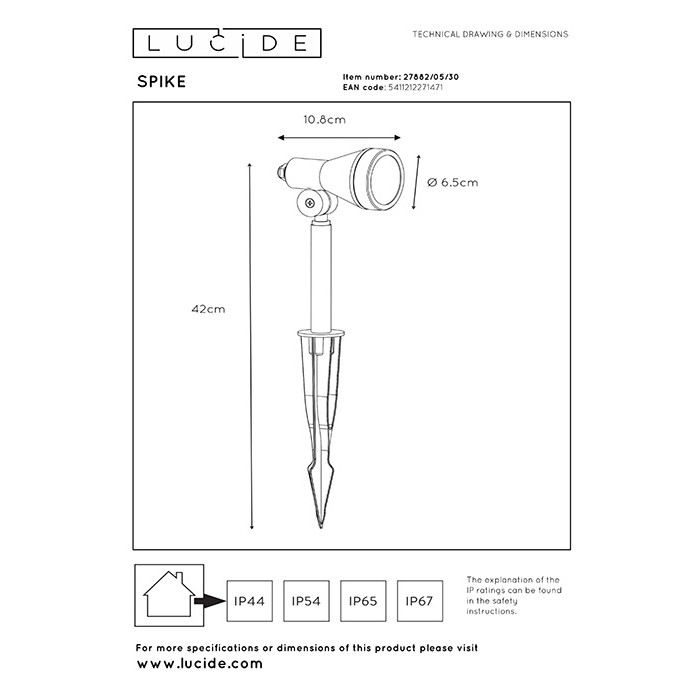Спот - Lucide 27882/05/30 Spike