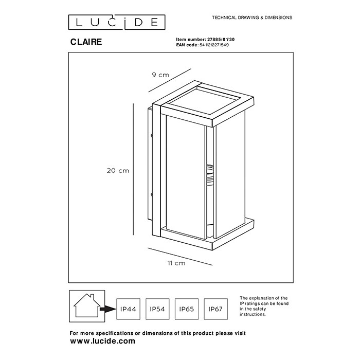 Бра Lucide 27885/01/30 Claire Mini