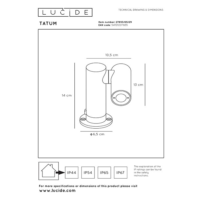Спот - Lucide 27893/05/29 Tatum, 4.5 Вт, 417 лм, 3000K