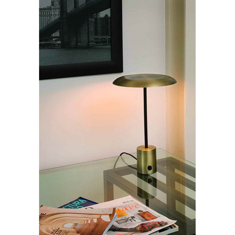 Настольная лампа Faro 28387 HOSHI Satin gold and black table lamp, 12 Вт, 930 лм, 3000K