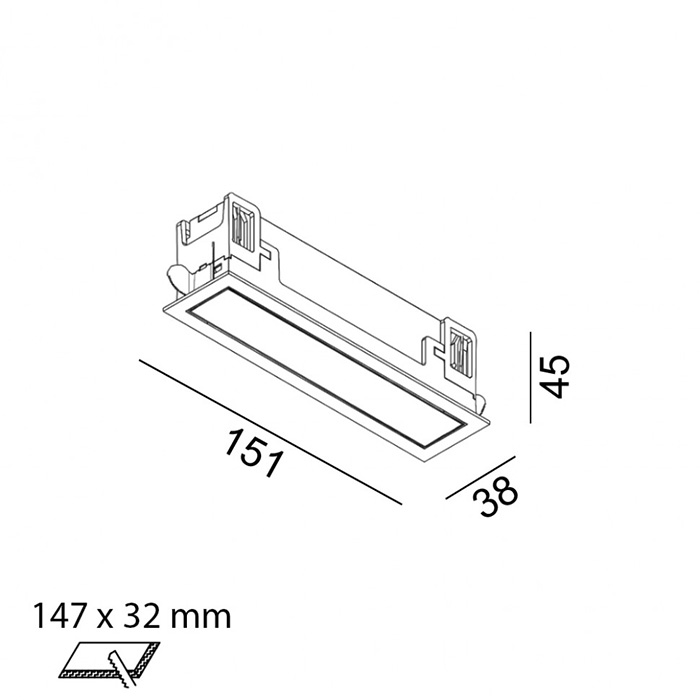 Точковий світильник LTX 01.1510.4.930.WH Vario Linea 151, 4.2 Вт, 585 лм, 3000K