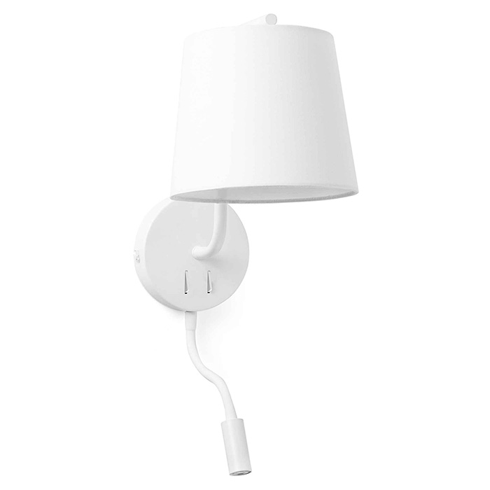 Бра - Faro 29329 BERNI White wall lamp with reader