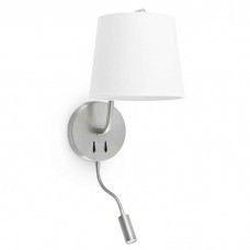 Бра - Faro 29331 BERNI Satin nickel wall lamp with reader