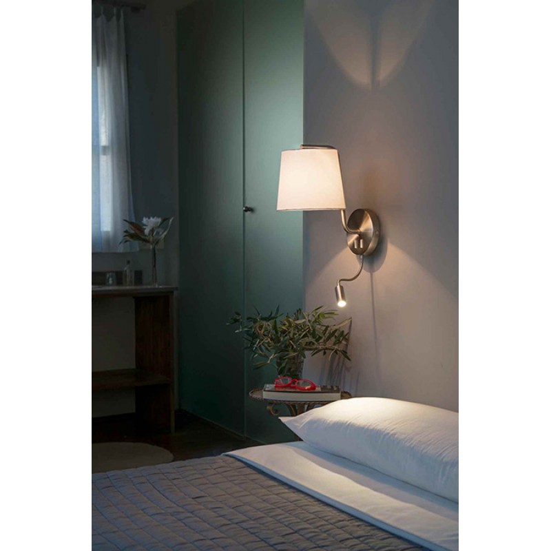 Бра - Faro 29331 BERNI Satin nickel wall lamp with reader