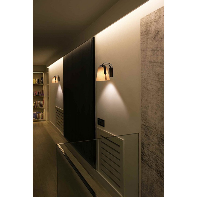 Спот - Faro 29844 STOOD Black and wood wall lamp