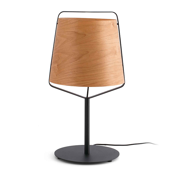 Настольная лампа Faro 29846 STOOD Black and wood table lamp