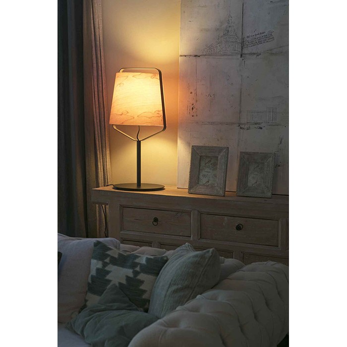 Настольная лампа Faro 29846 STOOD Black and wood table lamp