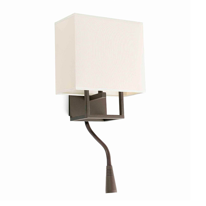 Бра - Faro 29983 VESPER Brown and beige wall lamp with reader
