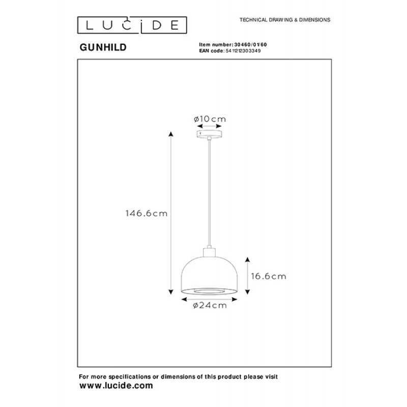 Подвесной светильник Lucide 30460/01/60 Gunhild