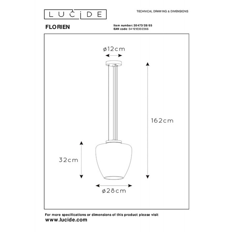 Подвесной светильник Lucide 30473/28/65 Florien