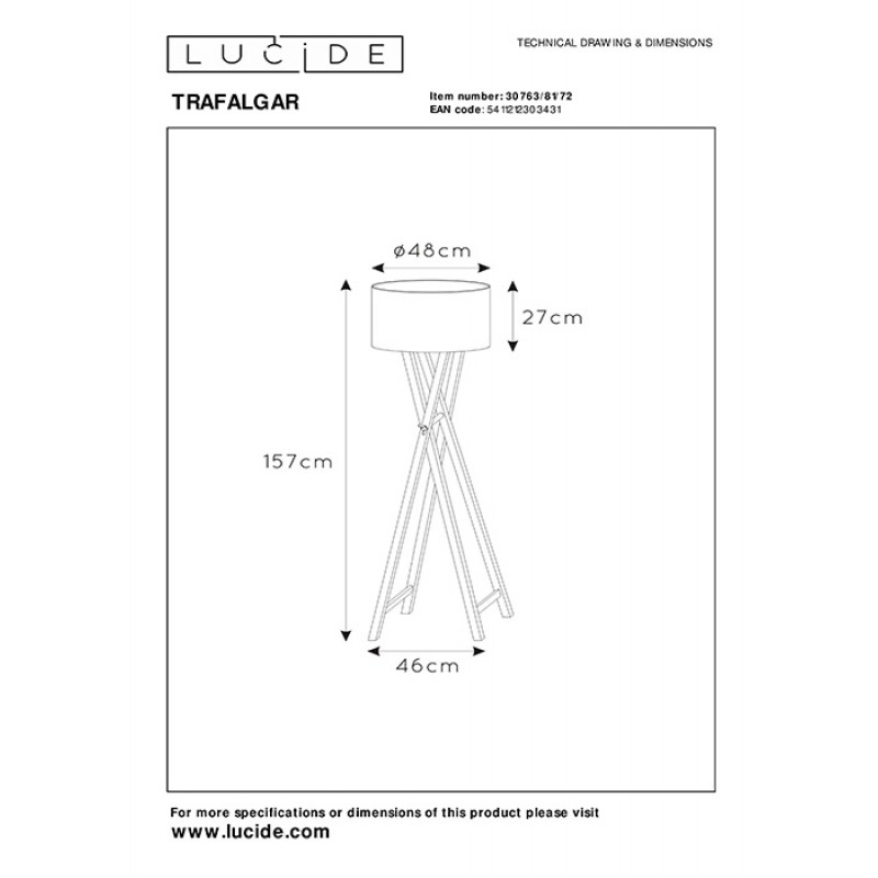 Торшер Lucide 30763/81/72 Trafalgar