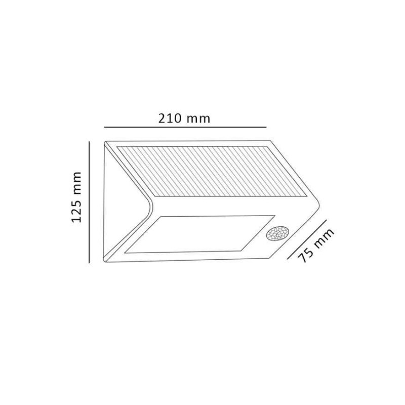 Вуличний світильник на сонячній батареї Goldlux 307637 Box LED 1x5,5W 6400K 400Lm IP44 чорний