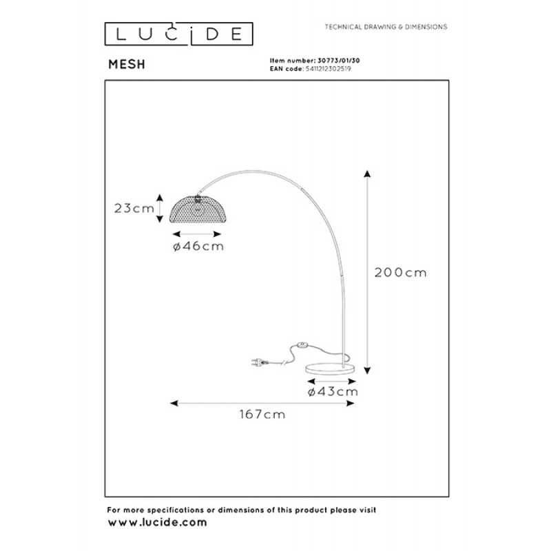 Торшер Lucide 30773/01/30 Mesh