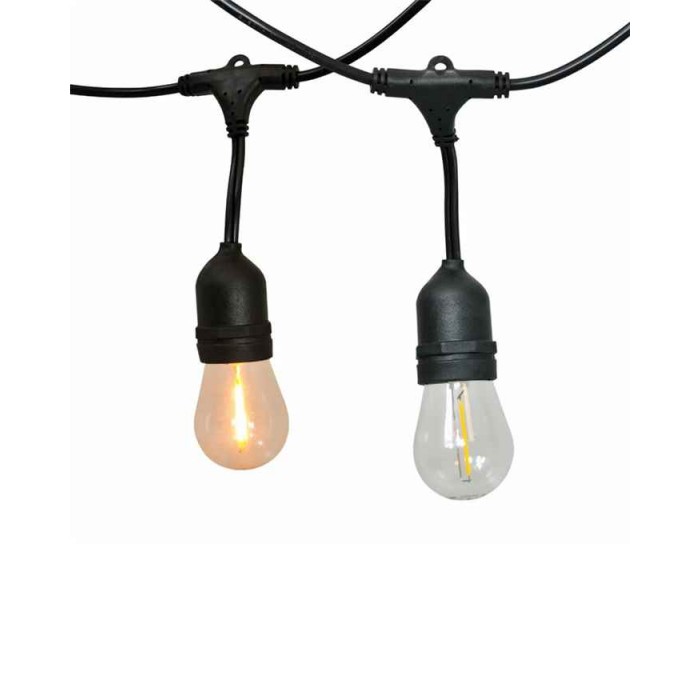 Гірлянда Goldlux 308191 Party F E27 10x6W 2200K 80Lm IP44 чорна з лампочками
