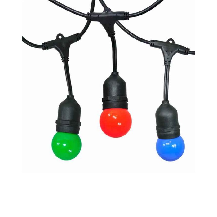 Гірлянда Goldlux 308214 Party C E27 10x6W 3000K 50Lm IP44 з кольоровими лампочками