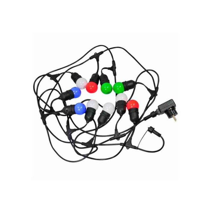 Гірлянда Goldlux 308214 Party C E27 10x6W 3000K 50Lm IP44 з кольоровими лампочками