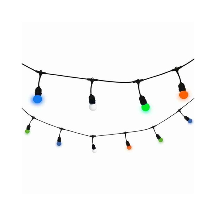 Гірлянда Goldlux 308214 Party C E27 10x6W 3000K 50Lm IP44 з кольоровими лампочками