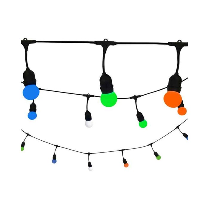 Гірлянда Goldlux 308214 Party C E27 10x6W 3000K 50Lm IP44 з кольоровими лампочками