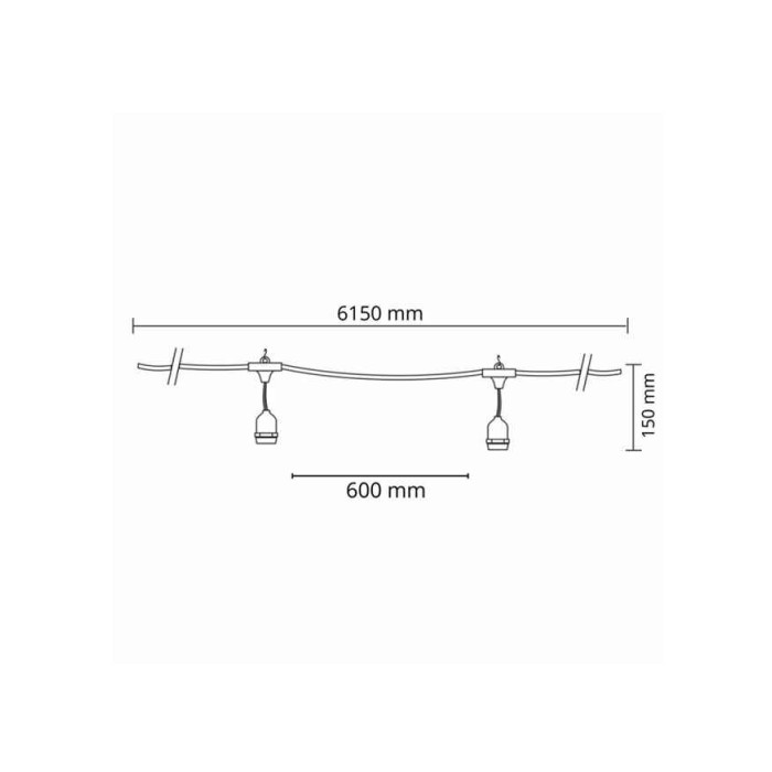 Основа до гірлянди з колекції Party Goldlux 308788 E27 10x0,5W IP44 чорна