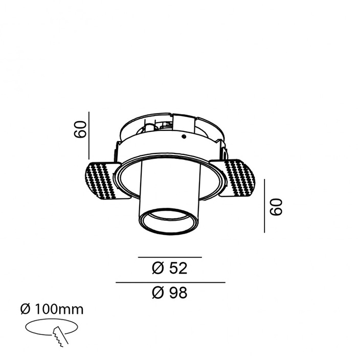 Точковий світильник LTX 01.0594.9.940.BK Tub M Out Trimless, 12 Вт, 1210 лм, 4000K