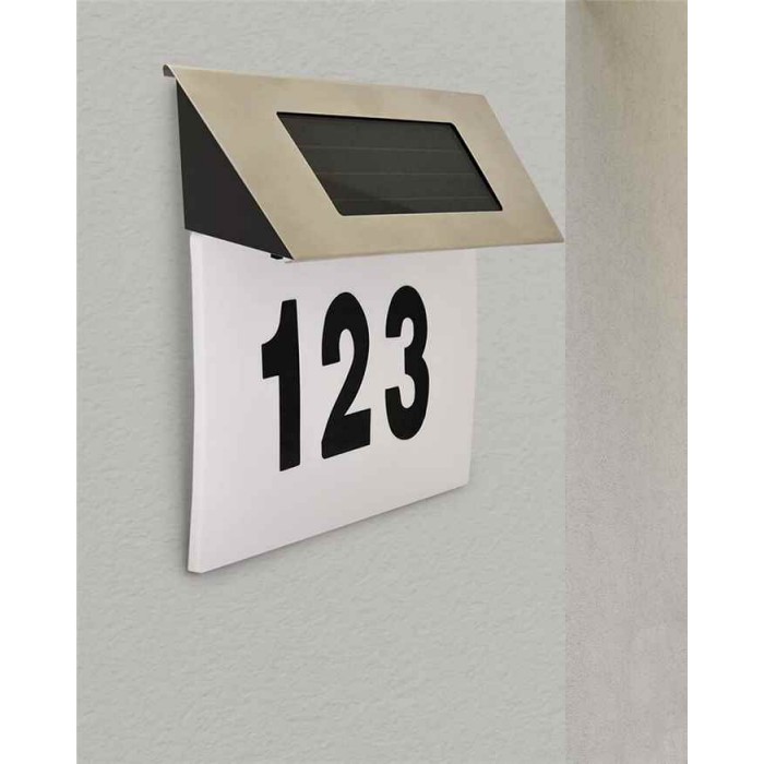 Уличный светильник на солнечной батарее Goldlux 309570 House Number LED 6500K IP44 серебристый