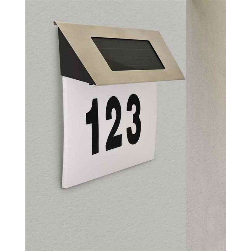 Уличный светильник на солнечной батарее Goldlux 309570 House Number LED 6500K IP44 серебристый