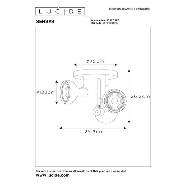 Спот - Lucide 30997/13/31 Sensas Спот - Lucide 30997/13/31 Sensas
