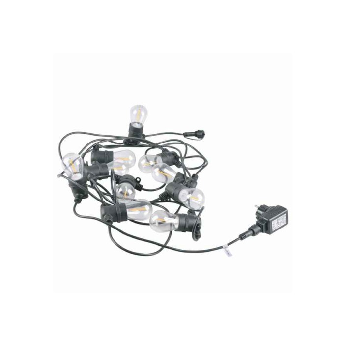 Гірлянда Goldlux 310323 Party F2 E27 10x6W 2200K 80Lm IP44 чорна з лампочками