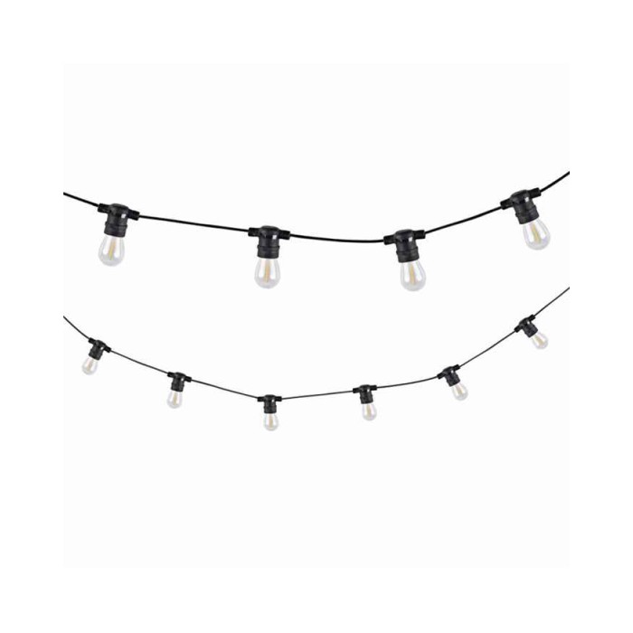Гірлянда Goldlux 310323 Party F2 E27 10x6W 2200K 80Lm IP44 чорна з лампочками