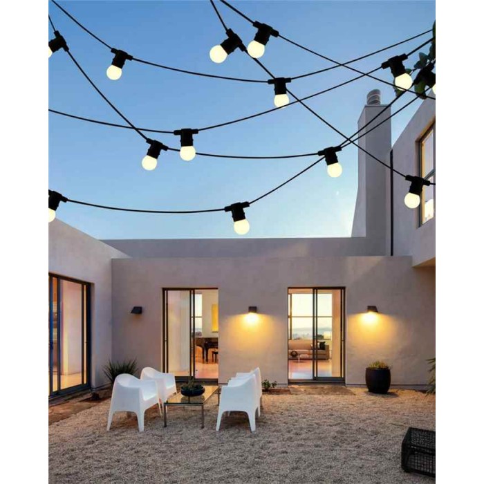 Гірлянда Goldlux 310330 Party M2 E27 10x6W 3000K 50Lm IP44 з білими лампочками.