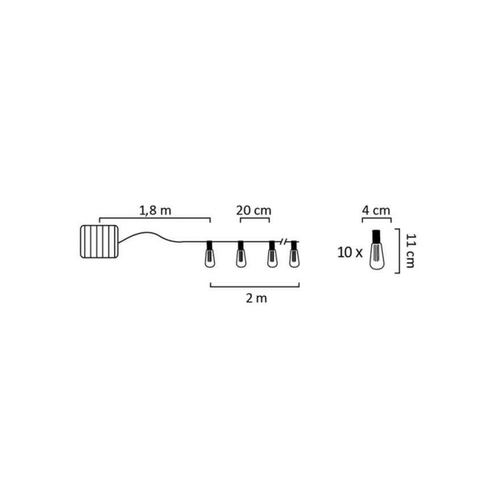 Гирлянда на солнечной батарее Goldlux 311528 Edison LED 10 3000K IP44