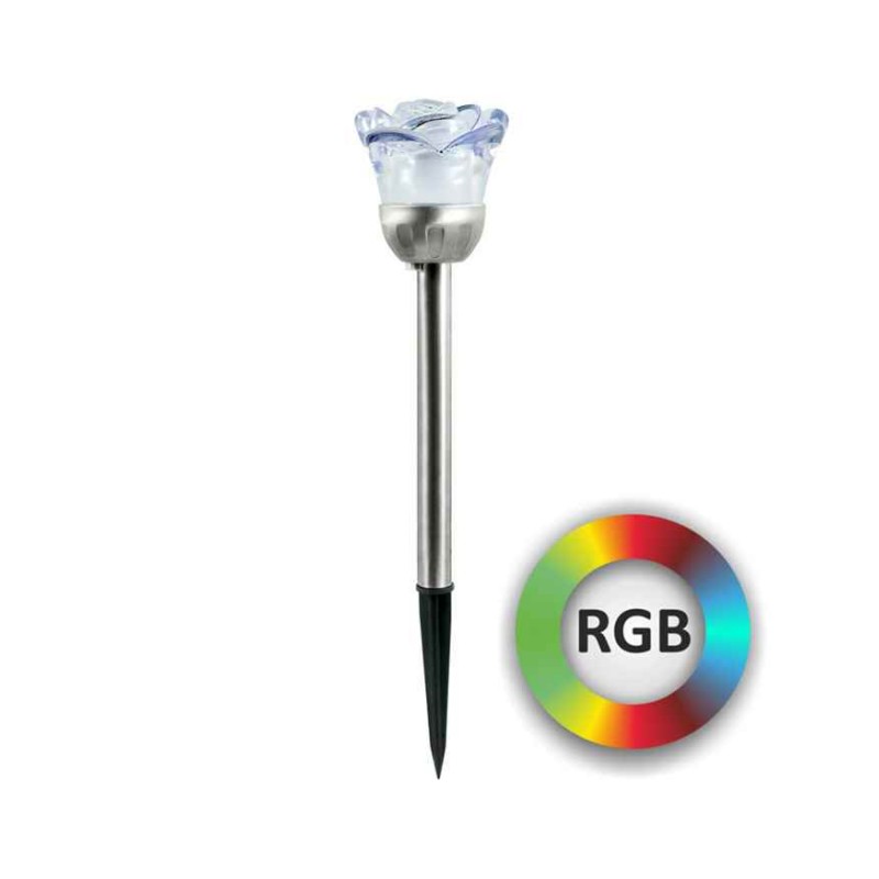 Уличный светильник на солнечной батарее Goldlux 312198 Rose LED RGB IP44 серебристый