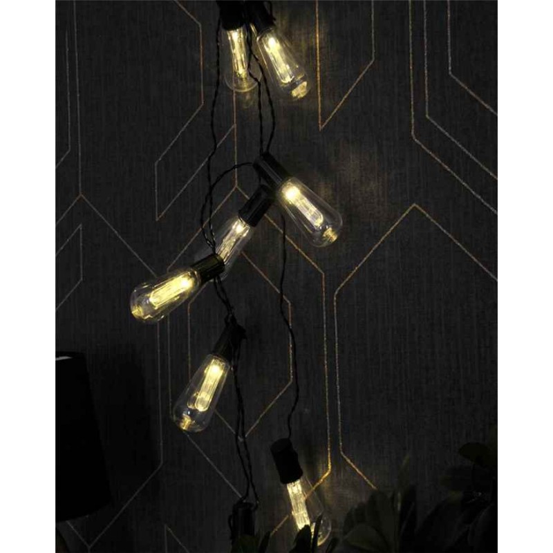 Гірлянда на батареї Goldlux 312884 Edison LED 10 3000K IP20 чорна