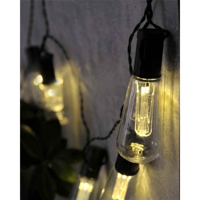 Гирлянда на батареи Goldlux 312884 Edison LED 10 3000K IP20 черная