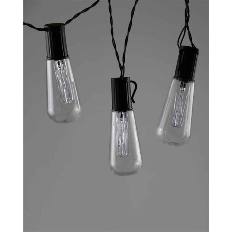 Гірлянда на батареї Goldlux 312884 Edison LED 10 3000K IP20 чорна