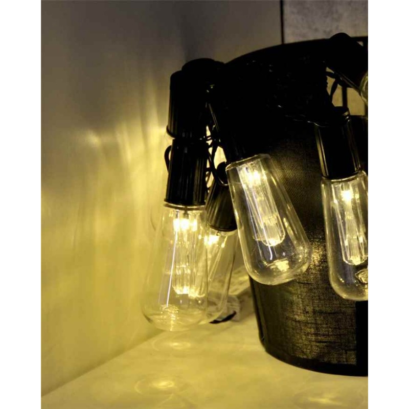 Гірлянда на батареї Goldlux 312884 Edison LED 10 3000K IP20 чорна
