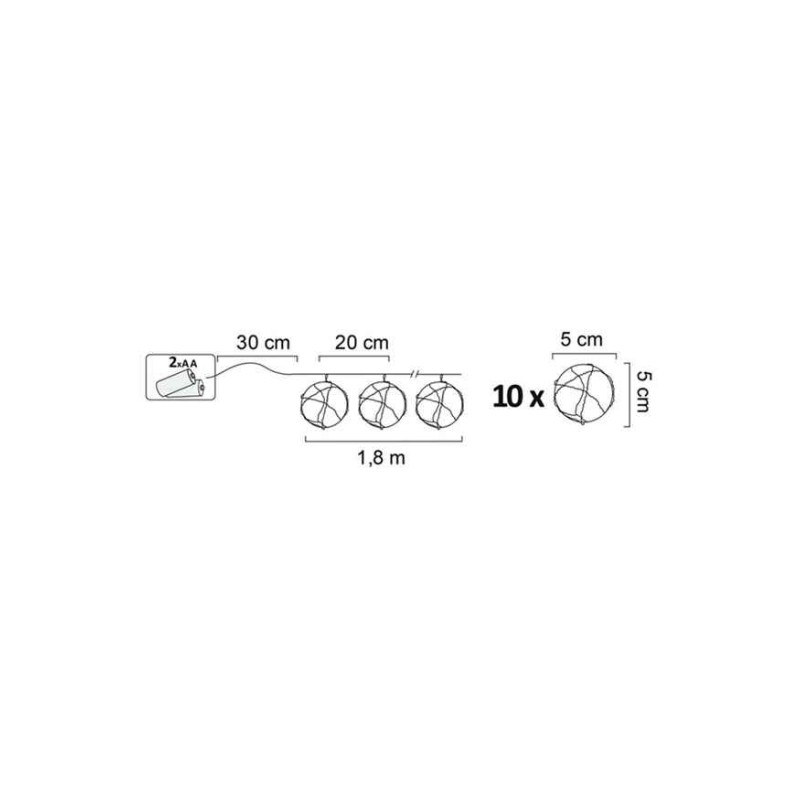 Гірлянда на батареї Goldlux 312938 Ahne LED 10 2700K IP20 прозора