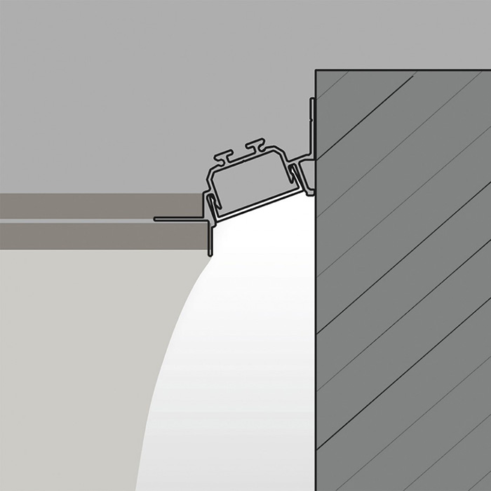 Профиль с опаловым рассеивателем для светодиодной ленты LTX Profile COUNTUR. L 2500mm, h 58mm, w 59mm (12.4033.25)