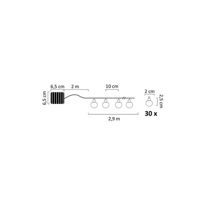 Гирлянда на солнечной батарее Goldlux 315236 Balls LED 2700K IP44 прозрачная
