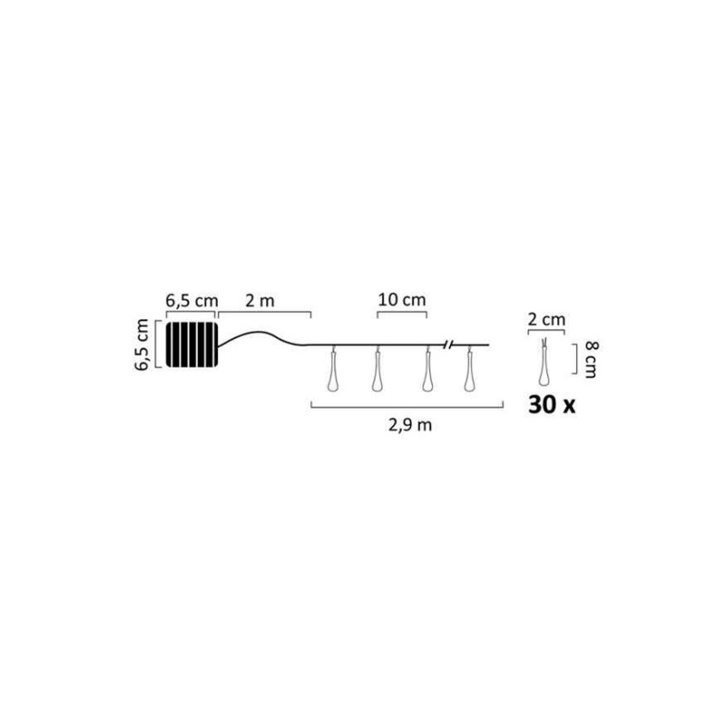 Гірлянда на сонячній батареї Goldlux 315250 Ice LED 30 6500K IP44