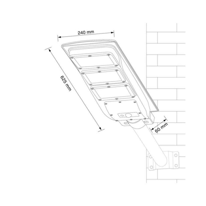 Вуличний світильник на сонячній батареї Goldlux 315519 Street LED 1x10W 6000K 1000Lm IP65 чорний Вуличний світильник на сонячній батареї Goldlux 315519 Street LED 1x10W 6000K 1000Lm IP65 чорний