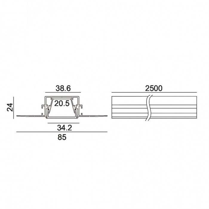 Профиль LTX PROFILE CENTRAL 2. L2500mm, h24mm, w34.2m (12.3524.25)